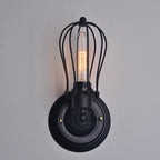 Traditional Vintage Cage Iron 1-Light Wall Sconce Lamp For Living Room Lumendat