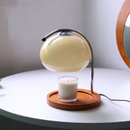 Vintage Glass Dome Solid Wood Base 1-Light Melting Wax Table Lamp Lumendat