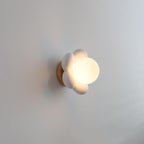Nordic Creative Flower Shaped Ceramic Wood 1-Light Wall Sconce Lamp