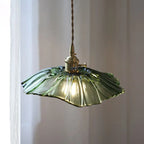 Modern Art Deco Sunflower Copper Glass 1-light Pendant Light for Living Room Lumendat