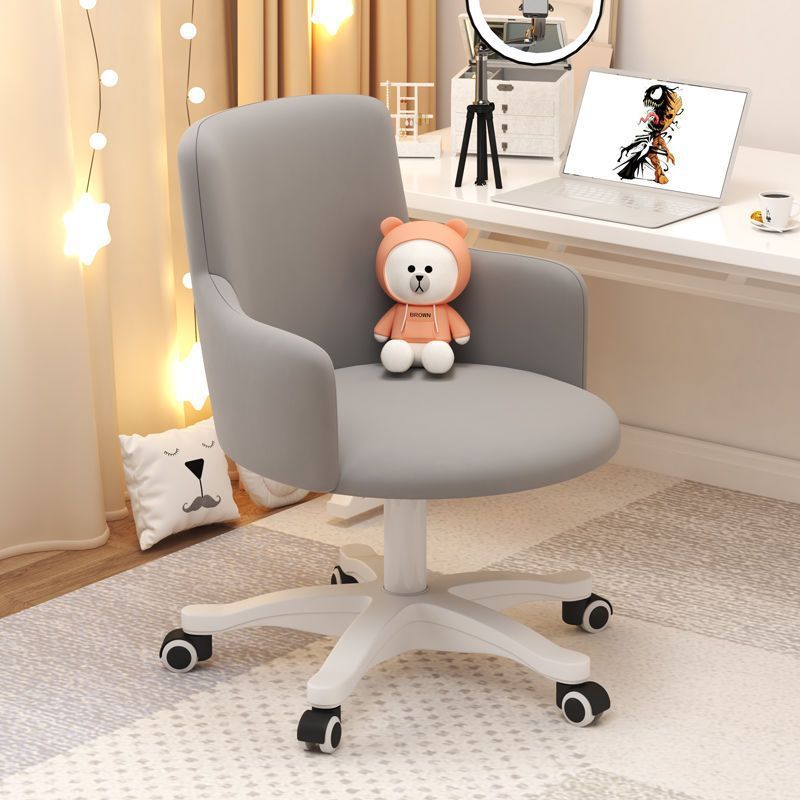 Modern Minimalist Fabric Velvet Nylon Sponge Round Rotatable Desk Chair Backrest Armrest For Home Office DFM-F