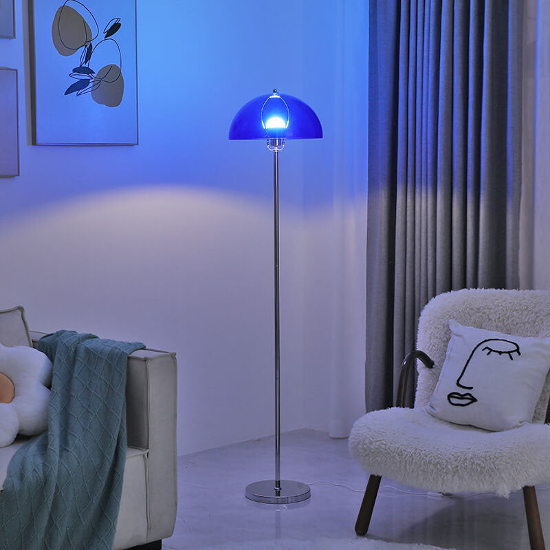 Nordic Vintage Acrylic Clear Dome 1-Light Standing Floor Lamp Lumendat