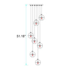 Modern Luxury Staircase Crystal Orb Ball Shade LED Loft Chandelier Lumendat