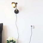 Modern Nordic Iron Semicircle Adjustable Wooden Lamp Arm 1-Light Wall Sconce Lamp Lumendat