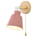 Nordic Minimalist Macaron Solid Color Rotatable Wood 1-Light Wall Sconce Lamp