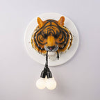 Italian Creative Tiger Totem Resin PVC Shade 1-Light Wall Sconce Lamp Lumendat