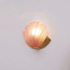 Modern Art Deco Shell Brass Glass 1-Light Wall Sconce Lamp For Living Room