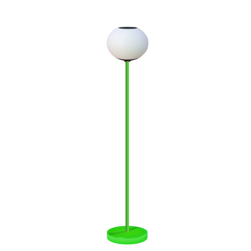 Solar Modern Minimalist Wrought Iron PE Oval LED Outdoor Standing Floor Lamp Lumendat