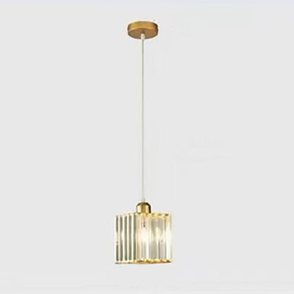 Modern Luxury Dazzling Prismatic Crystal Shade 1-light Pendant Light for Bedroom