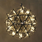 Contemporary Creative Globe Iron 12 Light LED Firework Pendant Light for Living Room Lumendat