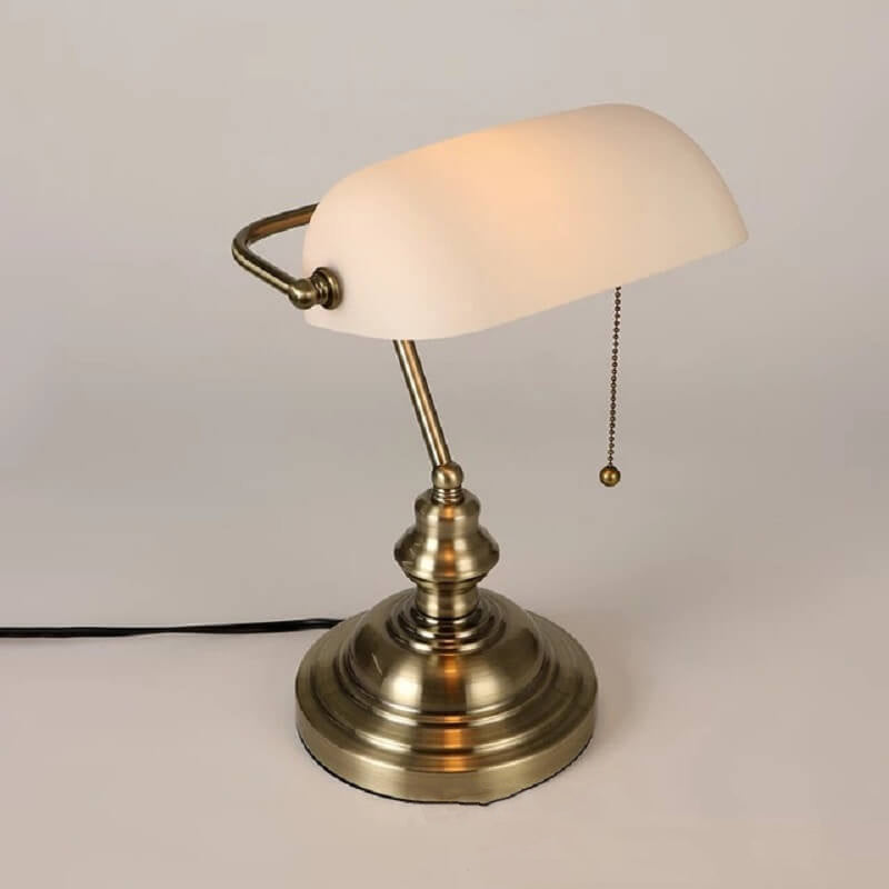 Retro Colored Glass Metal Base 1-Light Zipper Table Lamp Lumendat