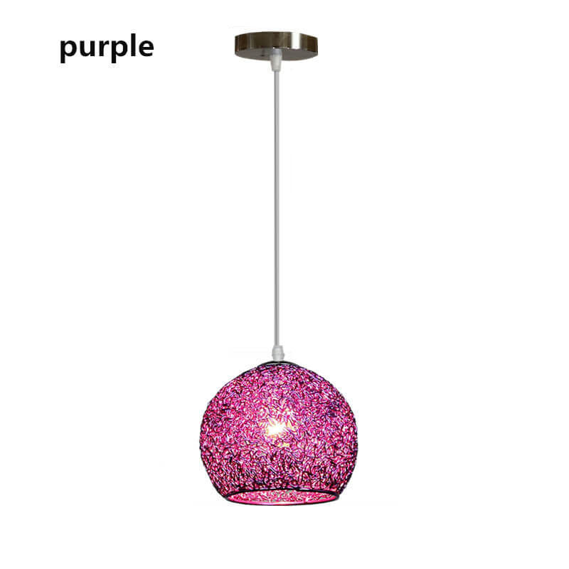Contemporary Creative Aluminum Macaron Round 1-light Pendant Light for Living Room BulbSquare