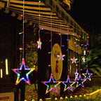 LED Solar Star Moon Curtain Light Christmas Outdoor Patio Decorative Camping String Lights Lumendat