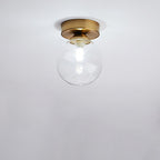 Modern Simple Glass Round Ball 1-Light Semi-Flush Mount Ceiling Light Lumendat