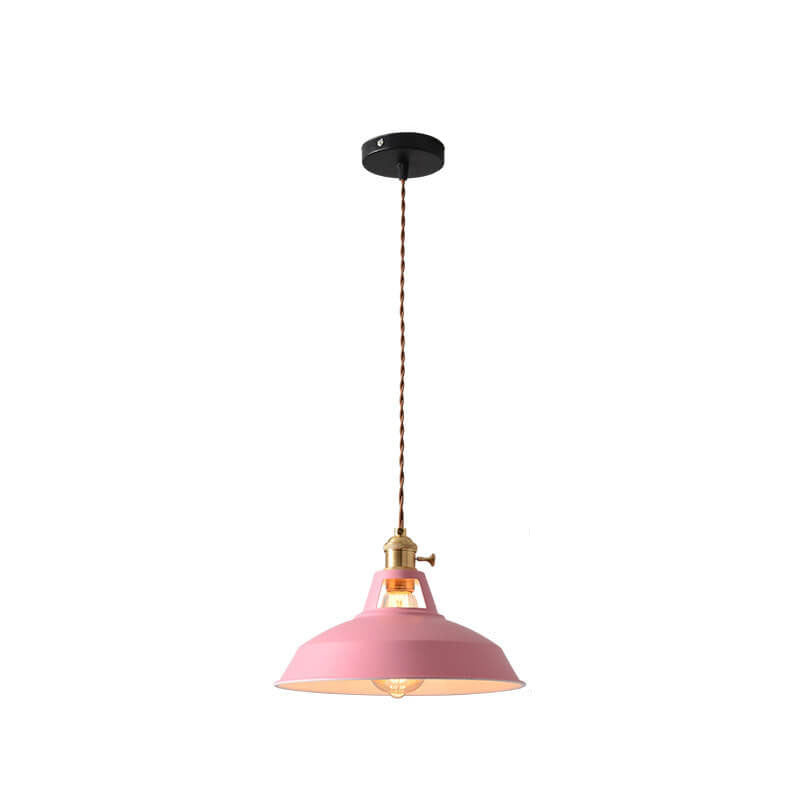Modern Minimalist Macaroon Iron 1-light Pendant Light BulbSquare