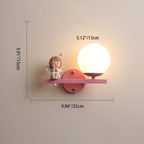 Contemporary Creative Kids Girls Unicorn Orb Resin Iron Glass 1-Light Wall Sconce Lamp For Bedroom Lumendat