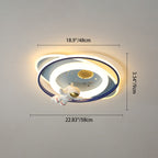 Lumendat Modern Creative Kids Iron Cartoon Astronaut Rocket LED Flush Mount Ceiling Light Lumendat