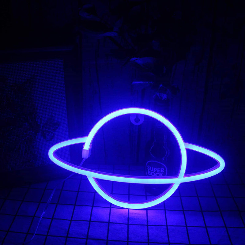 Modern Creative Planet Neon Plastic LED Night Light Table Lamp Lumendat