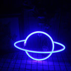 Modern Creative Planet Neon Plastic LED Night Light Table Lamp Lumendat