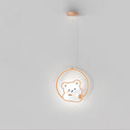 Lumendat Modern Simplicity Kids Aluminum Iron Acrylic Circle Bear Cow LED Pendant Light For Bedside Lumendat