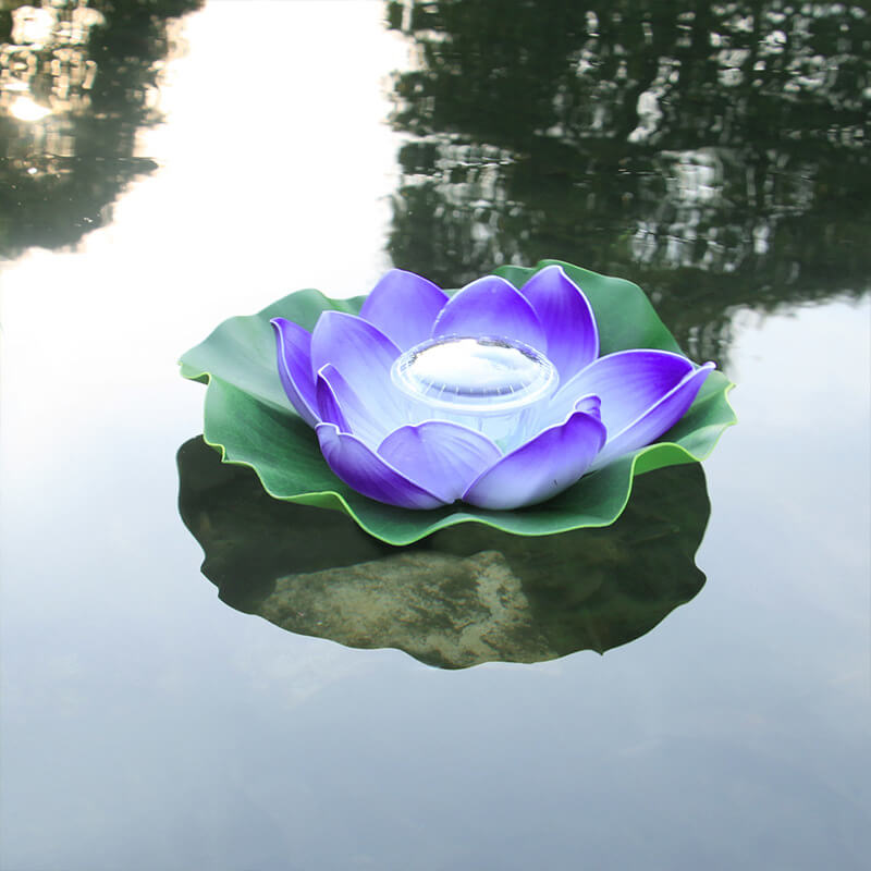 Creative Lotus Flower Waterproof Solar LED Outdoor Patio Pond Water Floating Light Lumendat