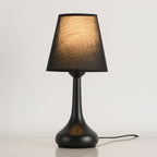 Nordic Vintage Pure Black White Iron Fabric 1-Light Table Lamp Lumendat
