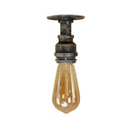 Vintage Steampunk Style Iron Glass Shade 1-light Flush Mount Ceiling Light BulbSquare