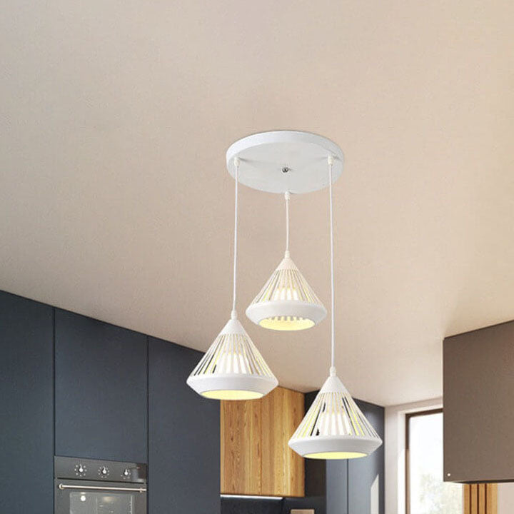 Modern Minimalist Iron Hollow Diamond Shape 1/3-light Island Light Chandelier