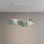 Modern Creative Square Geometric Iron LED Macaron Chandelier BulbSquare