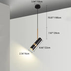 Contemporary Nordic Simplicity Metal Long Barrel 1-light Pendant Light for Bedroom BulbSquare