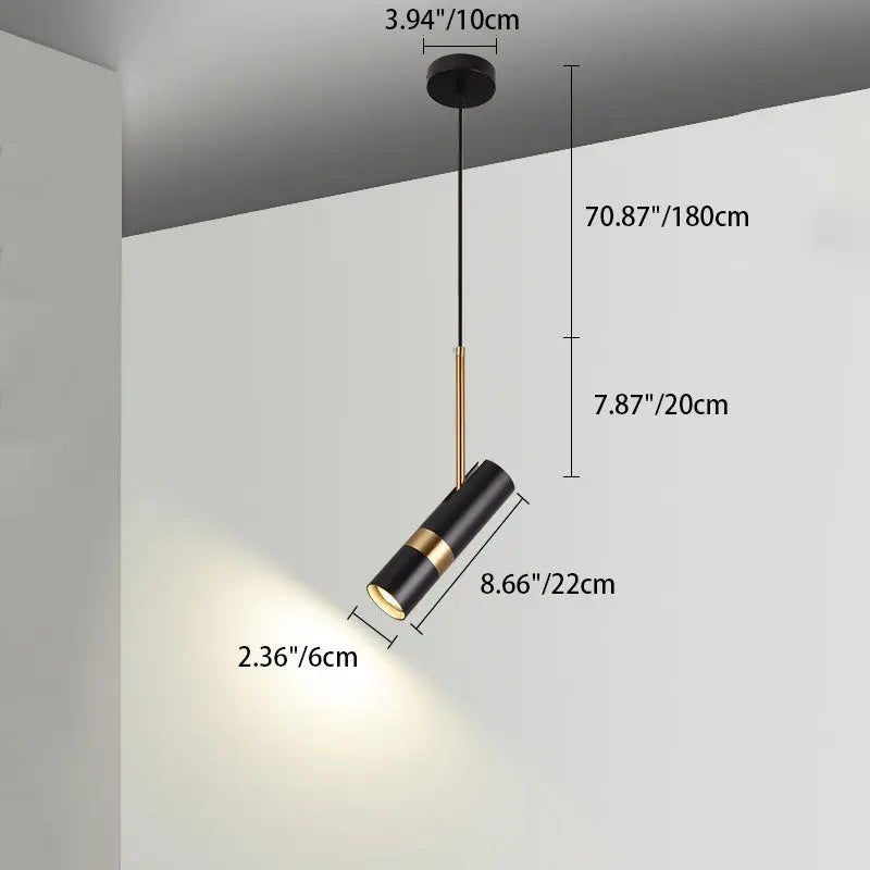 Contemporary Nordic Simplicity Metal Long Barrel 1-light Pendant Light for Bedroom BulbSquare