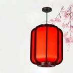 Modern Chinese Faux Sheepskin Wooden Lantern 1-light Pendant Light Lumendat