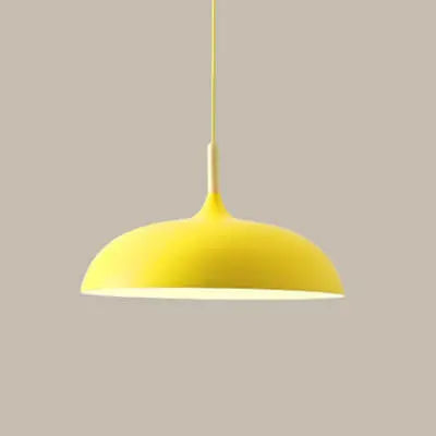 Modern Metal Wooden Top 1-light Dome Pendant Light Lumendat
