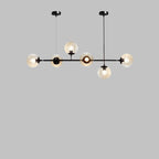 Modern Minimalist Long Glass Round Globe Island Light 6-light Chandelier BulbSquare