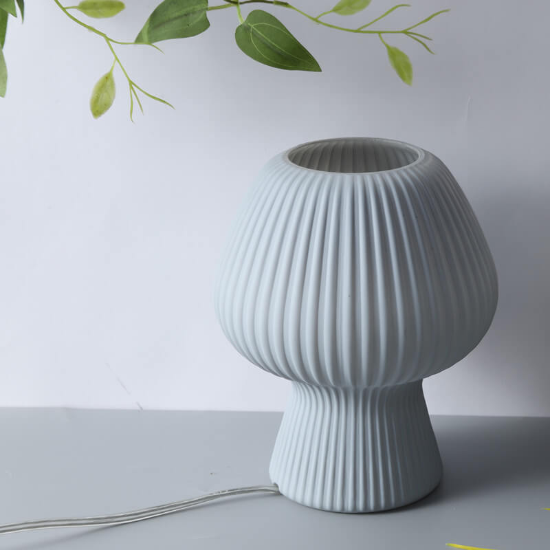 Modern Minimalist Mushroom 1-Light Glass Table Lamp For Bedside Lumendat