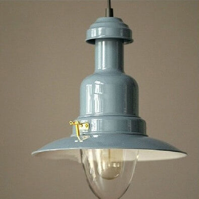 Scandinavian Industrial Iron Lacquered Round 1-Light Pendant Light