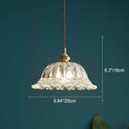 Contemporary Nordic Floral Glass Brass 1-light Pendant Light for Living Room & Bedroom BulbSquare