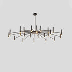 Contemporary Scandinavian Round Radioactive Iron Aluminum 12/24 Light Chandelier for Living Room Lumendat