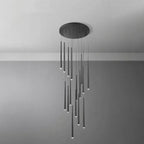 Modern Minimalist Tapered Tube Iron Acrylic LED Island Light Chandelier BulbSquare