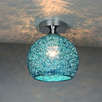 Contemporary Scandinavian Iron Aluminum Weaving Ball 1-light Semi-flush Mount Ceiling Light for Hallway