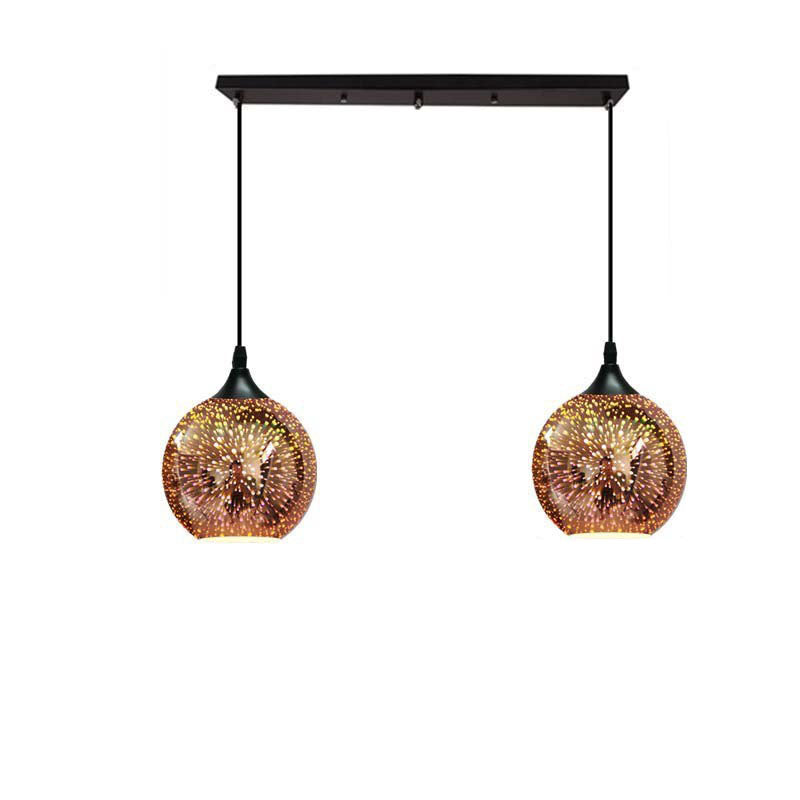 Modern Creative 3d Colorful Fireworks Glass Dome 2/3 Light Island Light Chandelier