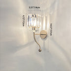 Modern Luxury Metal Iron Stainless Steel Crystal Ball Cylinder 1-Light Wall Sconce Lamp For Bedside Lumendat