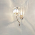 Modern Luxury Metal Iron Stainless Steel Crystal Ball Cylinder 1-Light Wall Sconce Lamp For Bedside Lumendat
