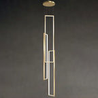 Modern Minimalist Iron Aluminum Silica Rectangular Square Ceiling Plate LED Chandelier for Stairway BulbSquare
