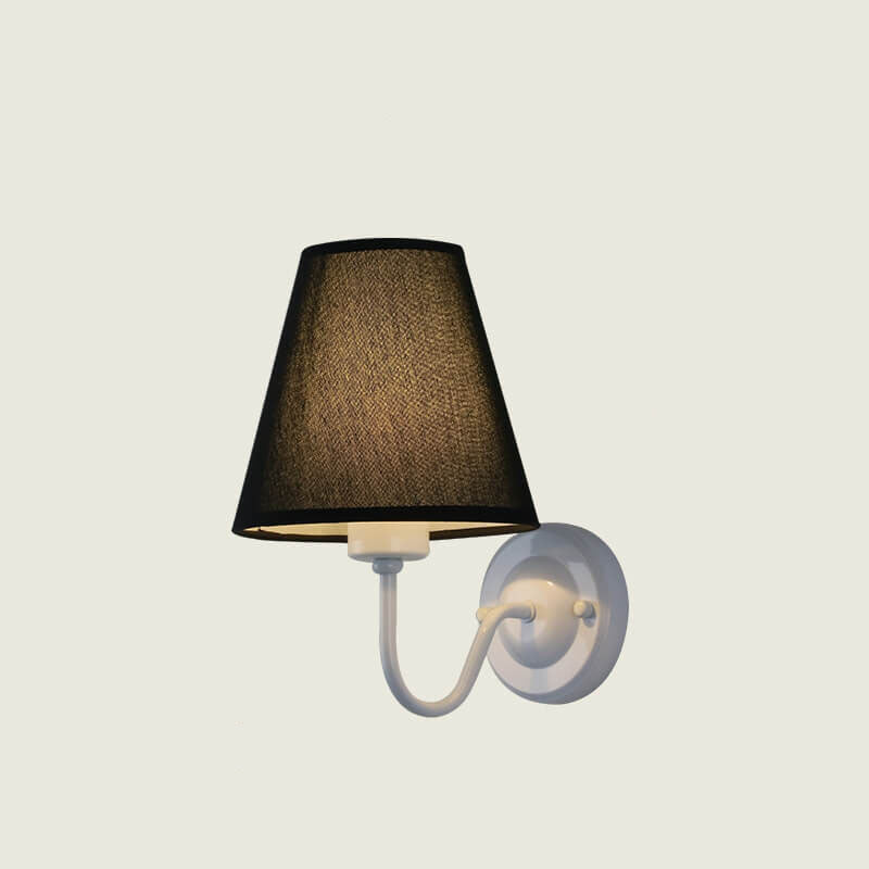 Modern Fabric Bell Shade Bend Arm 1-Light Wall Sconce Lamp Lumendat
