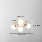 Modern Mid-century Acrylic Flower Decor Glass Ball Shade 1-Light Semi-Flush Mount Ceiling Light For Living Room Lumendat