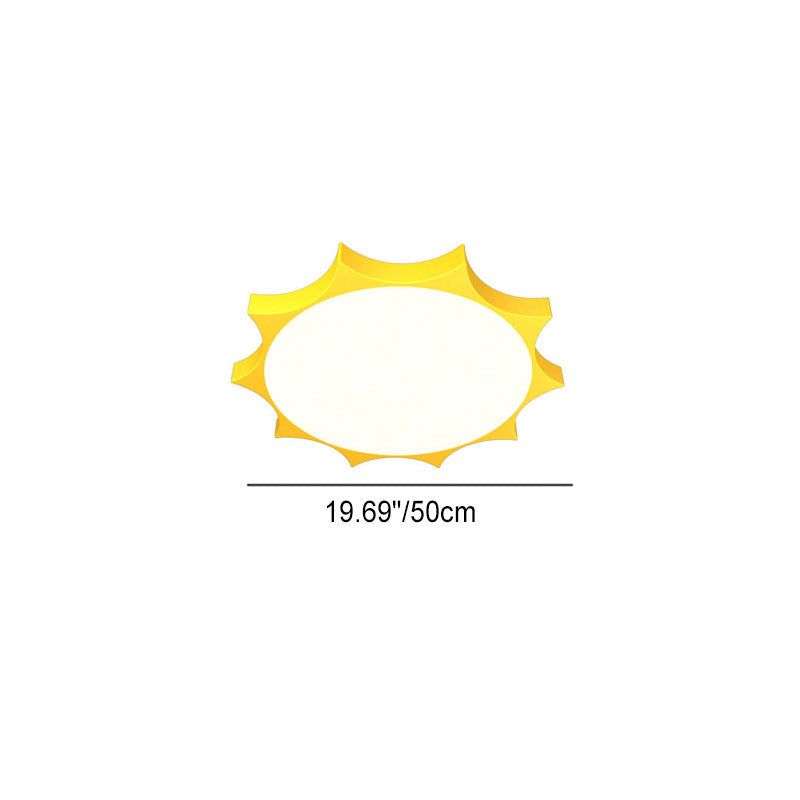 Lumendat Modern Children's Sun Iron Acrylic Frosted LED Flush Mount Ceiling Light Lumendat