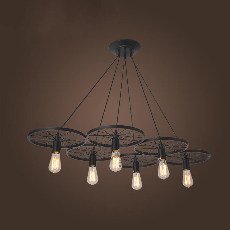 Industrial Creative Personality Wrought Iron Wheels 1/3/6-light Chandelier