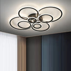 Modern Minimalist Combination Round Circle Hardware Acrylic LED Semi-Flush Mount Ceiling Light For Living Room