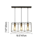 Industrial Vintage Geometric Frame Iron 3/5 Light Island Light Chandelier BulbSquare